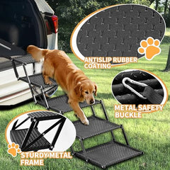 Zendova dog stairs carabiner safety tether keeps stairs securely attached.