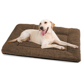 ZENGAOOU crate pad top view highlights plush faux fur for cozy large-dog naps