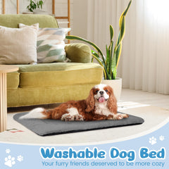ZENGAOOU dog bed side view shows anti-slip bottom for secure crate placement