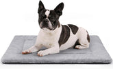 ZENGAOOU Washable Dog Crate Bed grey closeup plush faux fur for cozy naps.