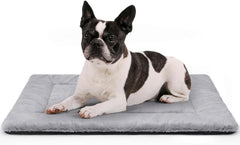 ZENGAOOU Washable Dog Crate Bed grey closeup plush faux fur for cozy naps.
