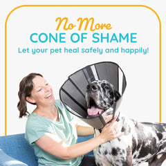 ZenPet Recovery Cone enables easy eating and drinking with clear access.