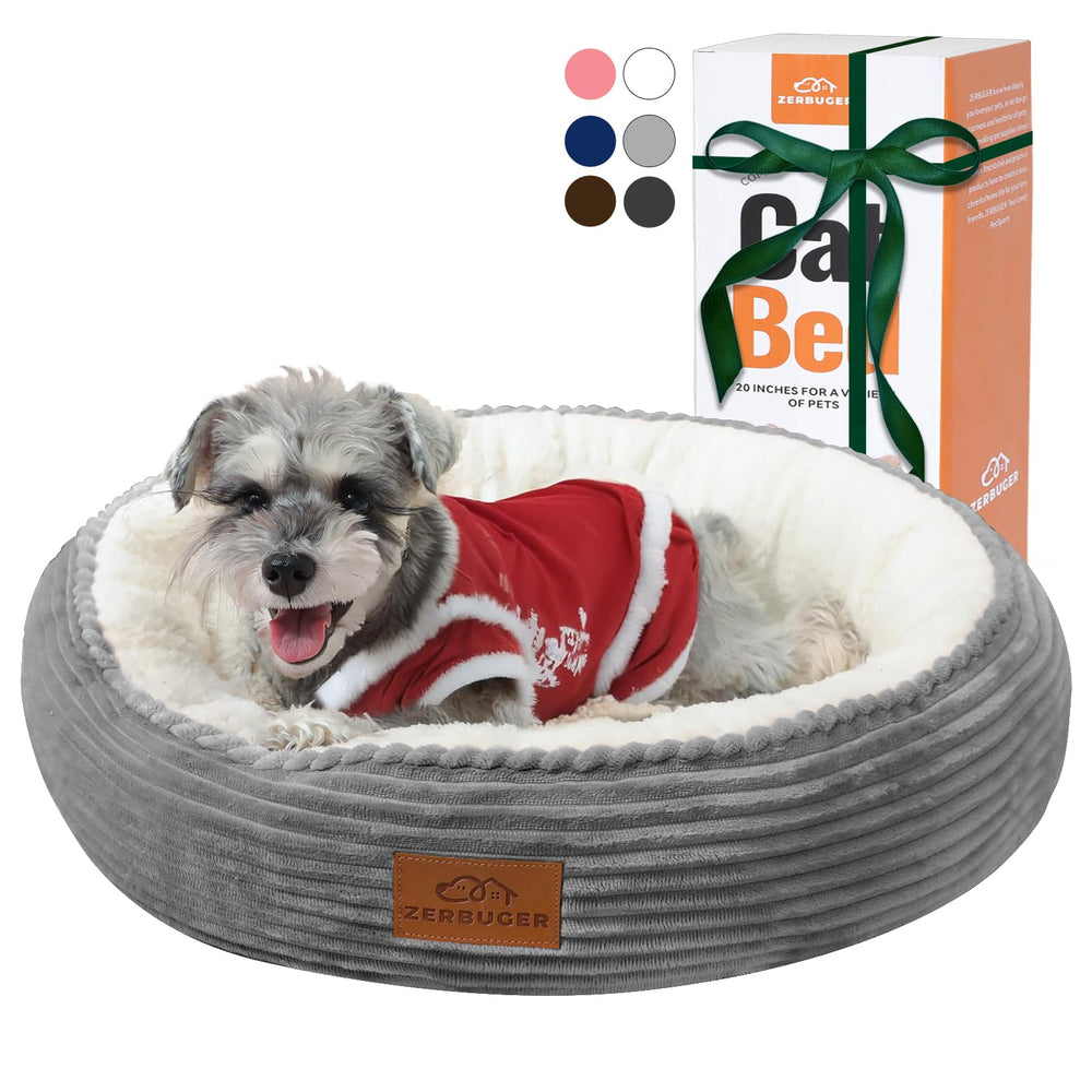 Zerbuger 23in round bed soft-plush for cozy naps and calming comfort.