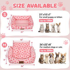 Zerbuger rectangle pet bed non-slip bottom keeps pets secure on smooth floors