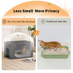 Zerbuger cat litter box enclosure with closed lid for discreet odor containment.