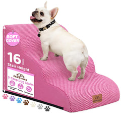 Zerbuger dog ramp 20h pink closeup shows joint-supportive foam