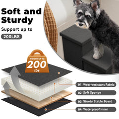 Zerbuger Dog Stairs Foam-padded steps emphasize comfortable joints during climbs.