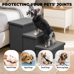 Zerbuger Dog Stairs Storage interior 106QT reveals ample space for toys and supplies.