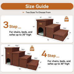 Zerbuger dog stairs wide-steps shows high-support climbing up to 200 lbs