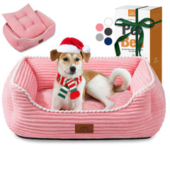 Zerbuger orthopedic dog bed large pink top view showing plush surface for big dogs