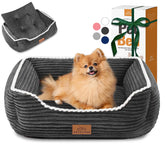 Zerbuger orthopedic dog bed for medium dogs on a sofa with supportive rest.