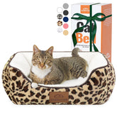 Zerbuger rectangle pet bed small leopard closeup soft fabric for cozy comfort