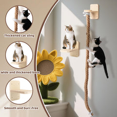 ZESTEFY wall-mounted cat tree installation demonstrates space-saving design
