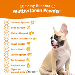 Zesty Paws 10-in-1 powder-dog-food-mix offers versatile feeding options.