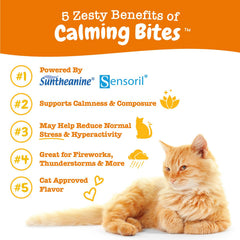 Zesty Paws Calming Chews cat open tin showing ready-to-feed bites for daily relaxation