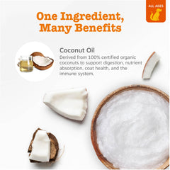 Zesty Paws coconut oil packaging, certified organic, a trusted superfood for pet wellness.