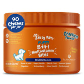 Zesty Paws dog multivitamin bottle front promotes daily wellness for dogs.