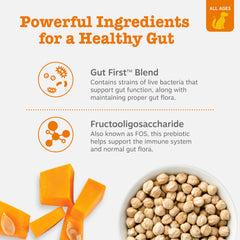 Zesty Paws Probiotics for Dogs pack view highlights convenient daily gut flora support.