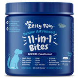 Zesty Paws senior multivitamin bottle supports aging dog wellness