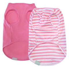 ZhuPolly dog shirts two-pack pink front view for stylish spring wear