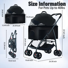ZHUOKECE 3-in-1 cat stroller mesh for ventilation