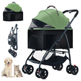 ZHUOKECE 3-in-1 pet stroller front view shows easy one-hand folding for quick outings.