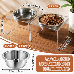 Ziliny two removable stainless steel bowls for easy cleaning and refills.