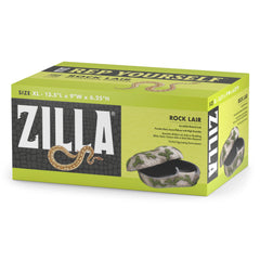 Zilla Rock Lair side-entrance terrarium provides easy access and secure hide.