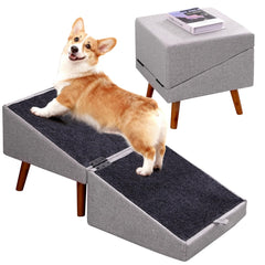 Ziluce dog ramp couch extended scene for easy couch access.