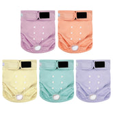 ZINGTERRA five-pack washable female dog diapers overview for heat and incontinence protection.