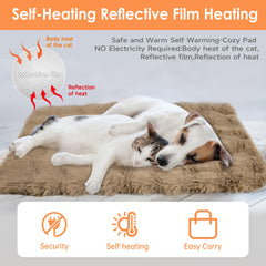 ZINGTERRA self-warming pet pad shows soft fabric under paws for comfortable naps.