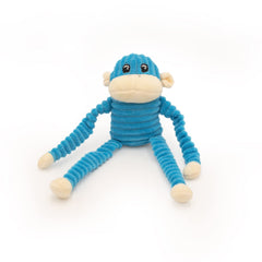 ZippyPaws Crinkle Monkey arms crinkle close-up promotes interactive chewing fun.