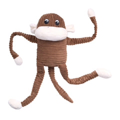 ZippyPaws Crinkle Monkey, cuerpo crinkle, ideal para juego interactivo y estimulación sensorial.