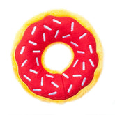 ZippyPaws Donutz Cherry donut toy close-up with sprinkles for interactive chew fun.