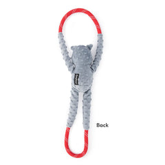 ZippyPaws RopeTugz Koala squeaker closeup illustrating attention-grabbing sound.