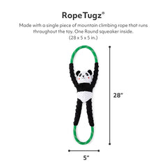 ZippyPaws RopeTugz Panda squeaky chew toy that grabs your dog's attention.