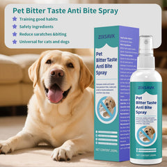 Zixsavk Bitter Apple Spray close-up showing safe, non-toxic deterrent.