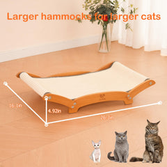 ZLAFM Sisal Cat Scratcher Hammock enables lounging after play for added comfort.