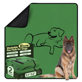 Zlune washable pee pad dog 51x52 green top view for reusable training surface.