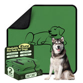 Zlune washable pee pads for dogs 36x36 in green, with absorbent core and leak-proof protection.