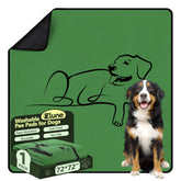 Zlune washable puppy pad 72x72 green folded for reusable training and mess containment.