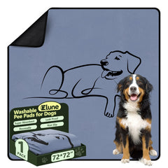 Zlune Washable Puppy Pads 72x72 gray flat lay for floor protection and potty training.