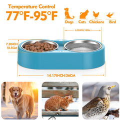 ZNOFAN outdoor heated pet bowl automatic temperature control for consistent warmth.