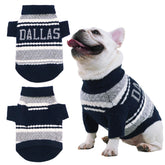 ZOARVEXD Dallas football-theme closeup highlighting durable knit for active small dogs