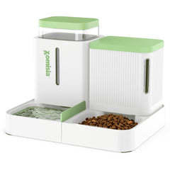 ZOMISIA Gravity Cat Feeder front view emphasizes space-saving design for daily meals