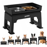 ZOMISIA 3-in-1 elevated dog bowls stand supports food and water in one compact unit.