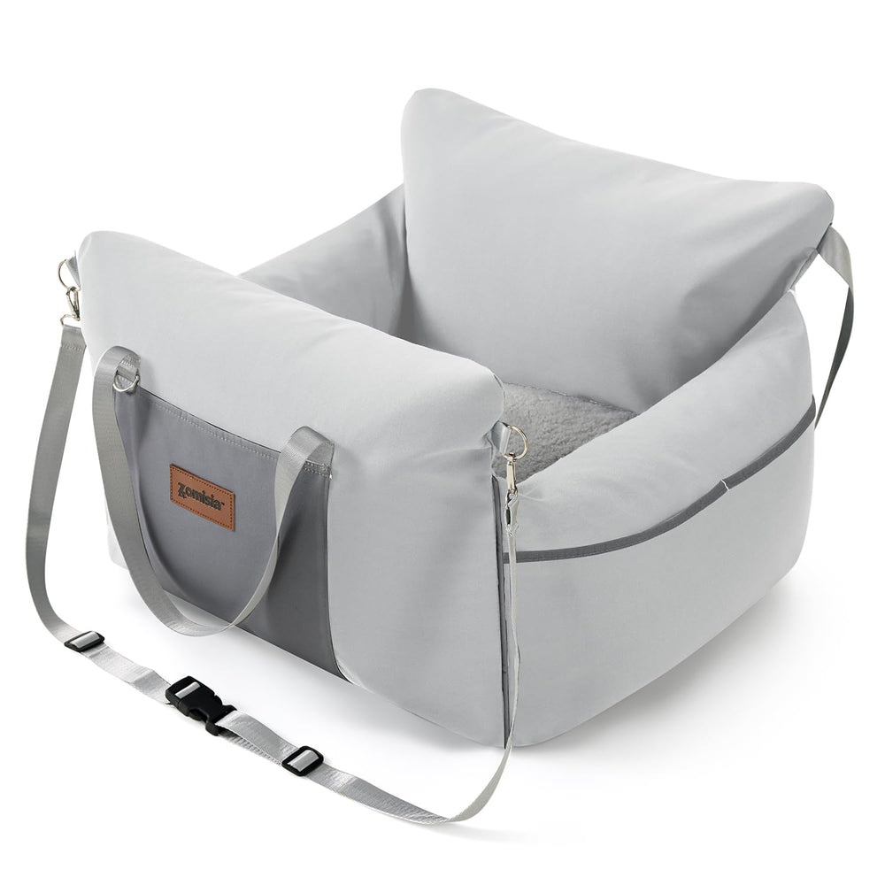 ZOMISIA dog car seat front view with memory foam for comfy rides