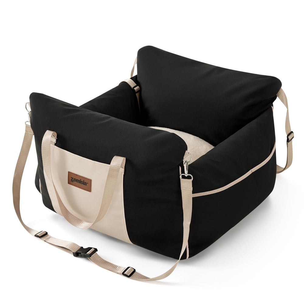 ZOMISIA dog car seat front view shows a secure booster for small to medium dogs