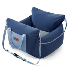 ZOMISIA dog car seat front view shows snug fit for small to medium dogs during rides.