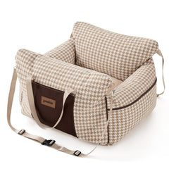 ZOMISIA dog car seat front view shows comfy booster for small dogs during trips.